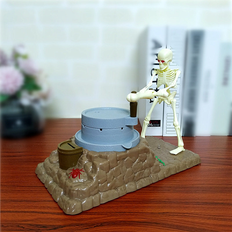 有钱能使鬼推磨存储蓄罐小摆件搞怪整蛊骷颅头灯光音乐硬币黑科技