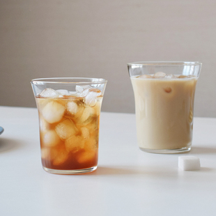 ins韩风高硼硅耐热透明玻璃宽口厚底杯Dirty咖啡杯澳白Flat white