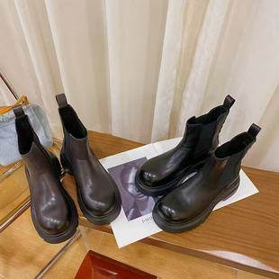 短靴女1005 VK定制 欧洲站高档头层牛皮粗跟时尚