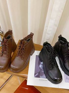 VK定制 欧洲站高档羊皮粗跟时尚短靴女9377-10