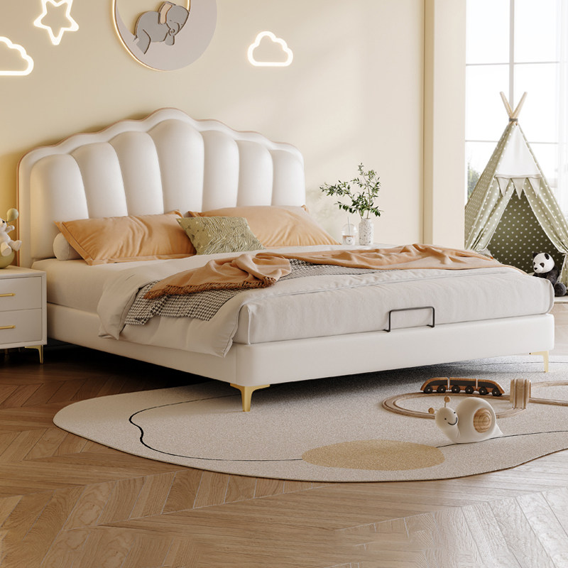 北欧简约儿童床男孩女孩公主床卧室单人床1.5m花瓣皮床软包实木床,住宅家具,儿童床/儿童抽拉床,淘宝优惠券,粉丝福利购,淘宝优惠卷