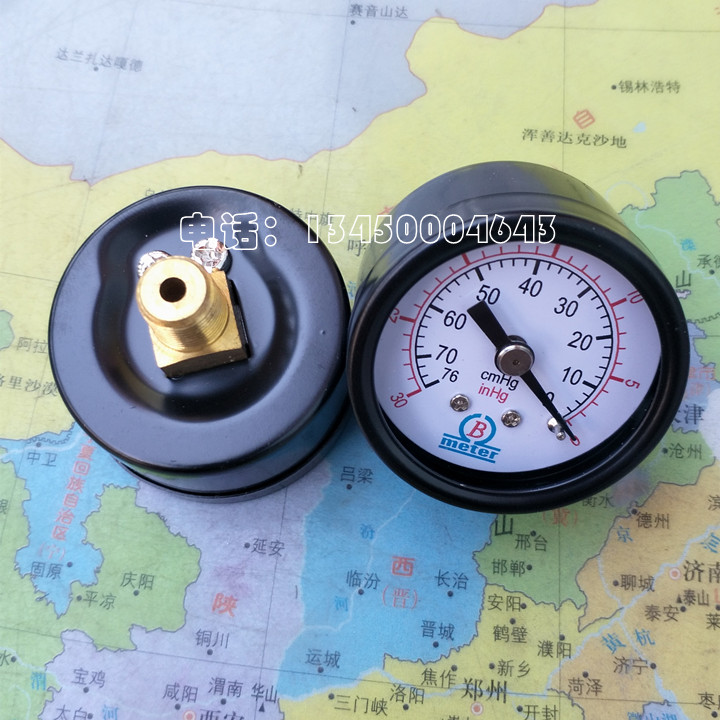 40MM背向－76cmHg~0/-30inHg~0真空负压表，负压表，真空表  B牌