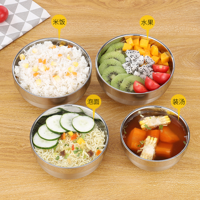 儿童食堂不锈钢碗双层隔热防摔