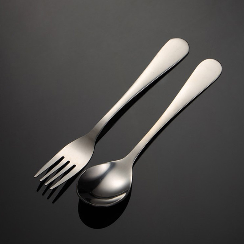 304不锈钢儿童汤饭勺子 家用汤匙水果点心叉子幼儿园学生便携餐具