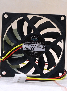 酷冷至尊 12v 0.25A A8010-27RB-3AN-F1 8厘米 静音超薄 机箱风扇