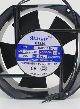 全新原装Maxair/BT 15050B2HL交流散热风扇 15050B2H 220V 滚珠