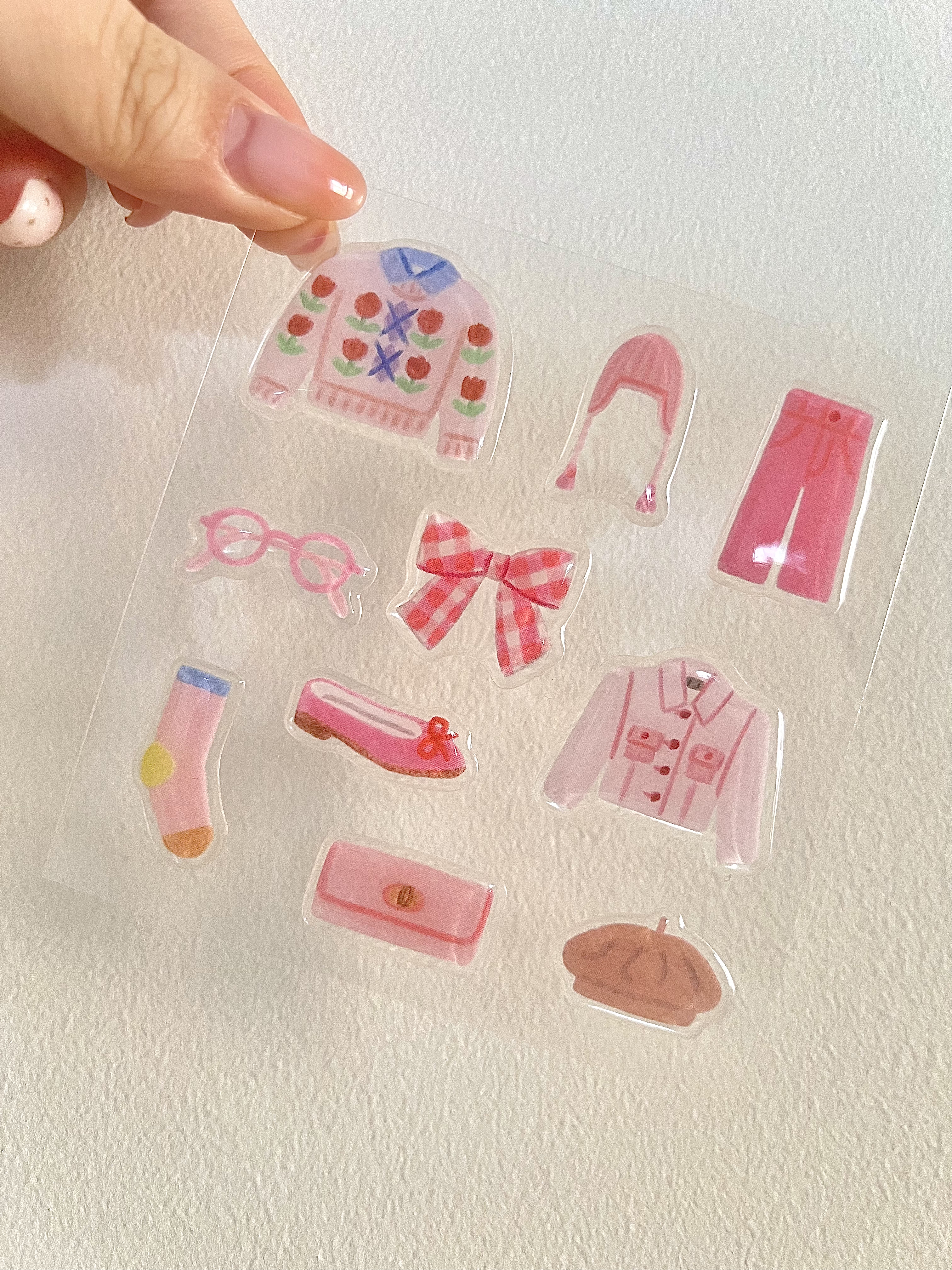 毛衣生活插画滴胶贴纸少女心可爱立体diy手帐咕卡手机壳电脑贴纸