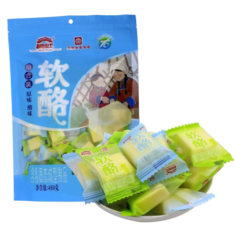 内蒙特产奶酪休闲零食长虹八旗酪坊奶干酸奶原味软干奶砖480克袋
