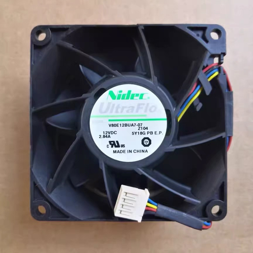 V80E12BUA7-07 NIDEC 8CM 12V 2.84A 8038 PWM调速高转速暴力风扇