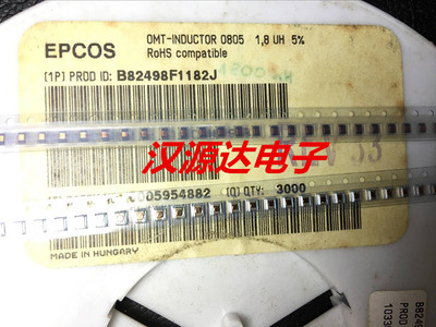 B82498F1182J  EPCOS贴片高频绕线电感 0805 1.8UH 0.19A 7.96MHZ