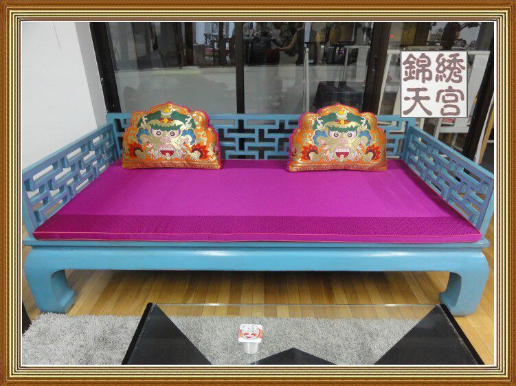 锦绣天宫定制新中式罗汉床垫飘窗榻榻米红木沙发明清棕垫绸缎精品