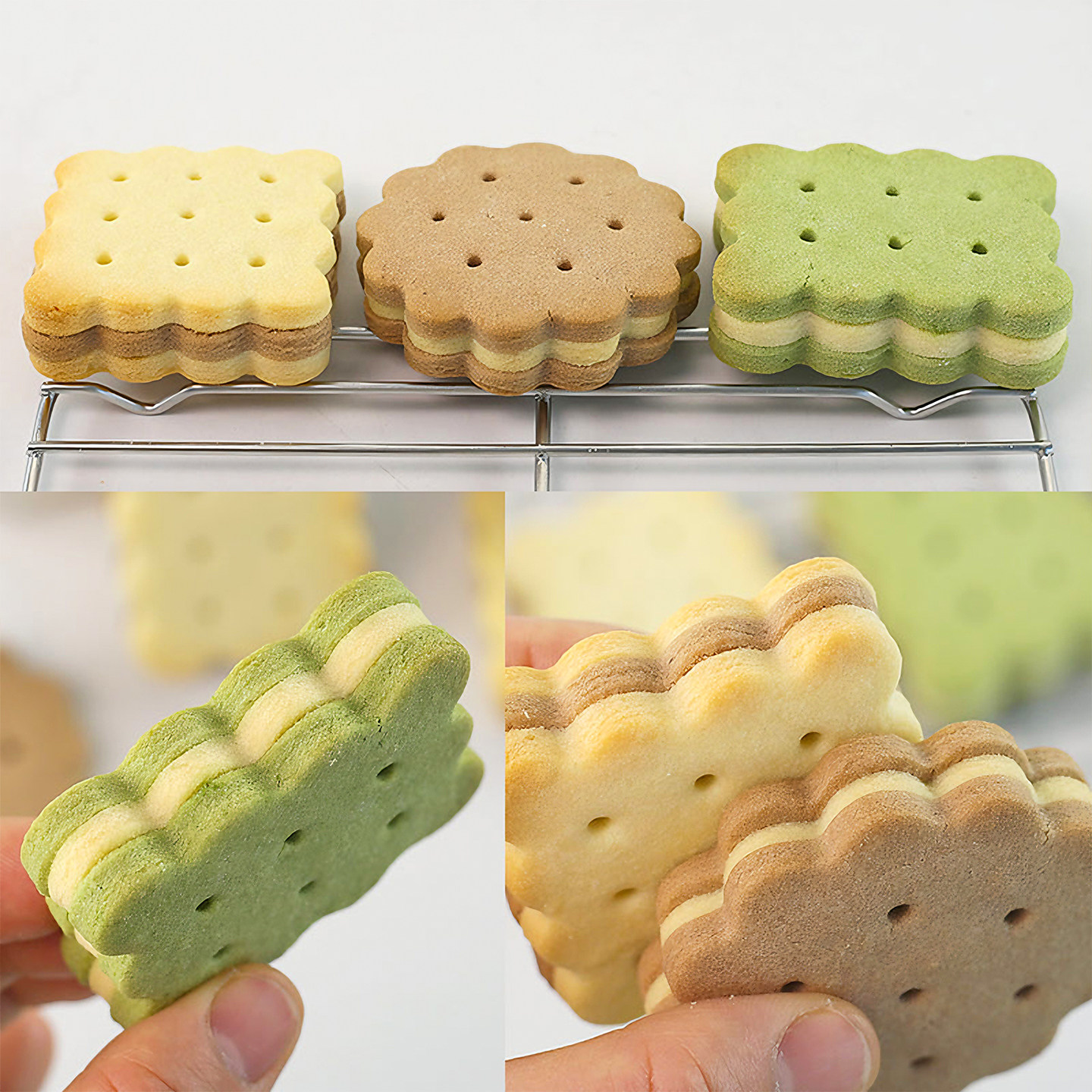 复古波浪花边造形夹心饼干模具