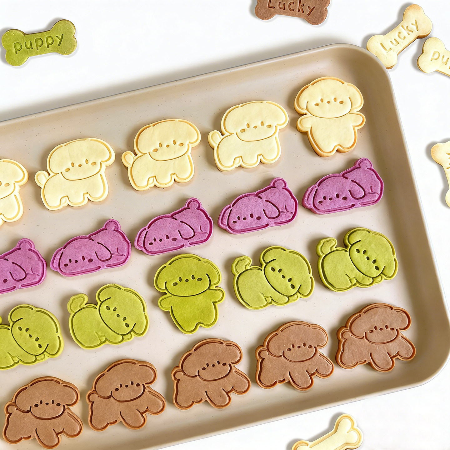 卡通小狗饼干模具可爱宠物狗狗糖霜曲奇切模diy零食按压烘焙套装