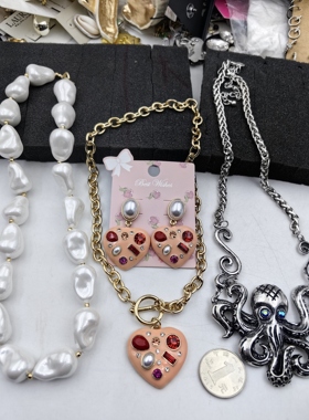 青岛外贸饰品玻璃高光贝珠项链套装