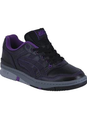 代购Asics亚瑟士男士跑步鞋透气轻便缓震耐磨黑色紫色网面皮革