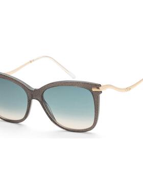 代购Jimmy Choo女士太阳镜防紫外线护眼遮光渐变镜片方形灰色