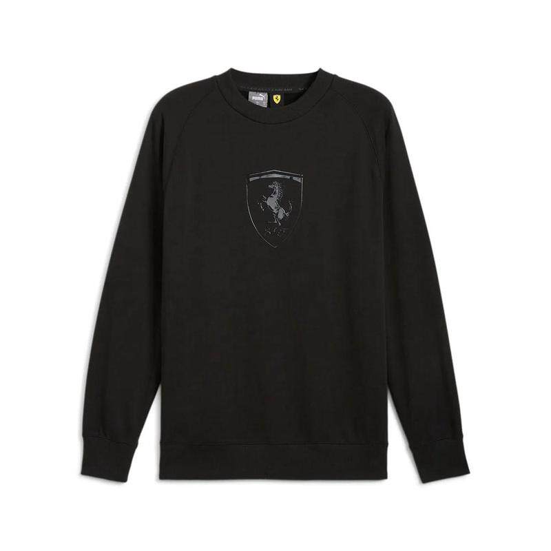 代购Puma彪马男士赛车T恤保暖舒适透气耐磨黑色棉质抓绒圆领