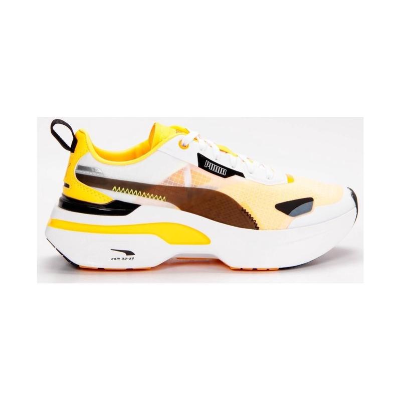 代购Puma彪马女士跑步鞋缓震轻便透气耐磨白色黄色网面橡胶底