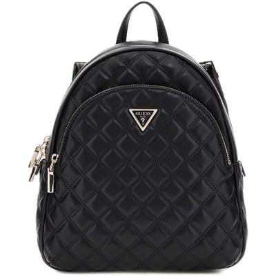 代购GUESS女士双肩包轻便携带多口袋设计日常通勤防泼水表面黑色