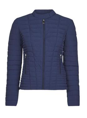 代购GUESS女士羽绒服保暖防风轻盈立领绗缝短款蓝色冬季通勤外套