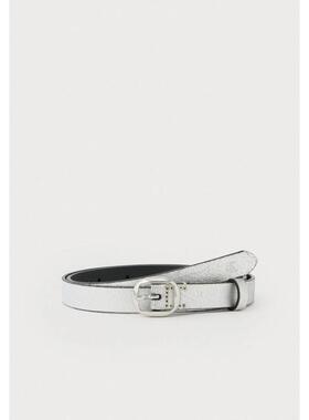 海外代购Calvin Klein/凯文克莱女士腰带针扣装饰银色细款