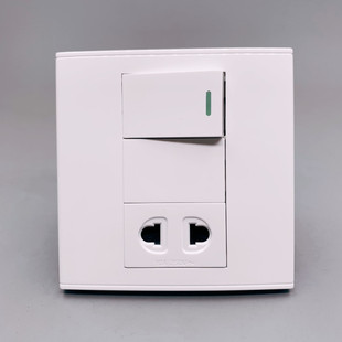 一开带二孔插座 一位单联单开双控加2孔电源插座开关面板暗装86型
