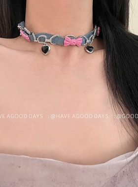 个性蝴蝶结编织项链编织项链