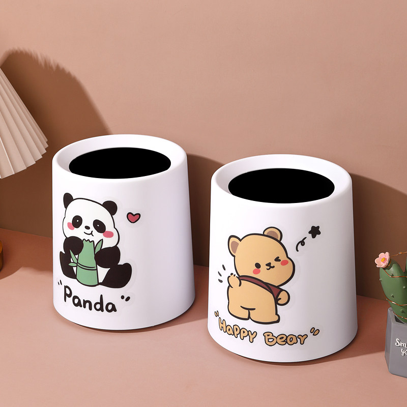 卡通可爱垃圾桶家用客厅高颜值动物多巴胺奶油风创意台面可爱便捷