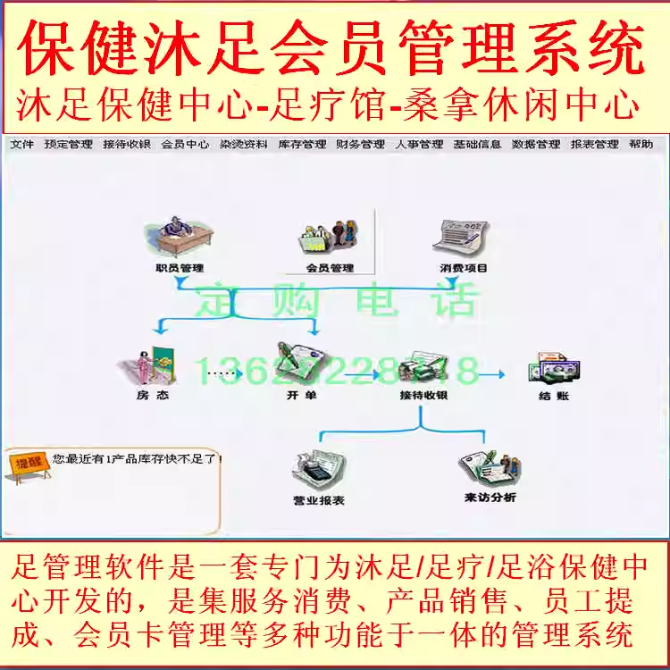 足疗足浴管理软件桑拿休闲中心