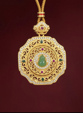 新中式国潮风古法点钻花丝葫芦吊坠可旋转金玉满堂福禄挂坠