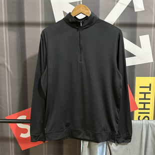 冬季加绒速干衣男半拉链跑步训练服体育保暖运动上衣t恤户外健身