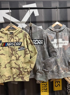 冬加绒连帽卫衣NASCAR大码宽松卫衣美式休闲丛林仿生狩猎抓绒衣