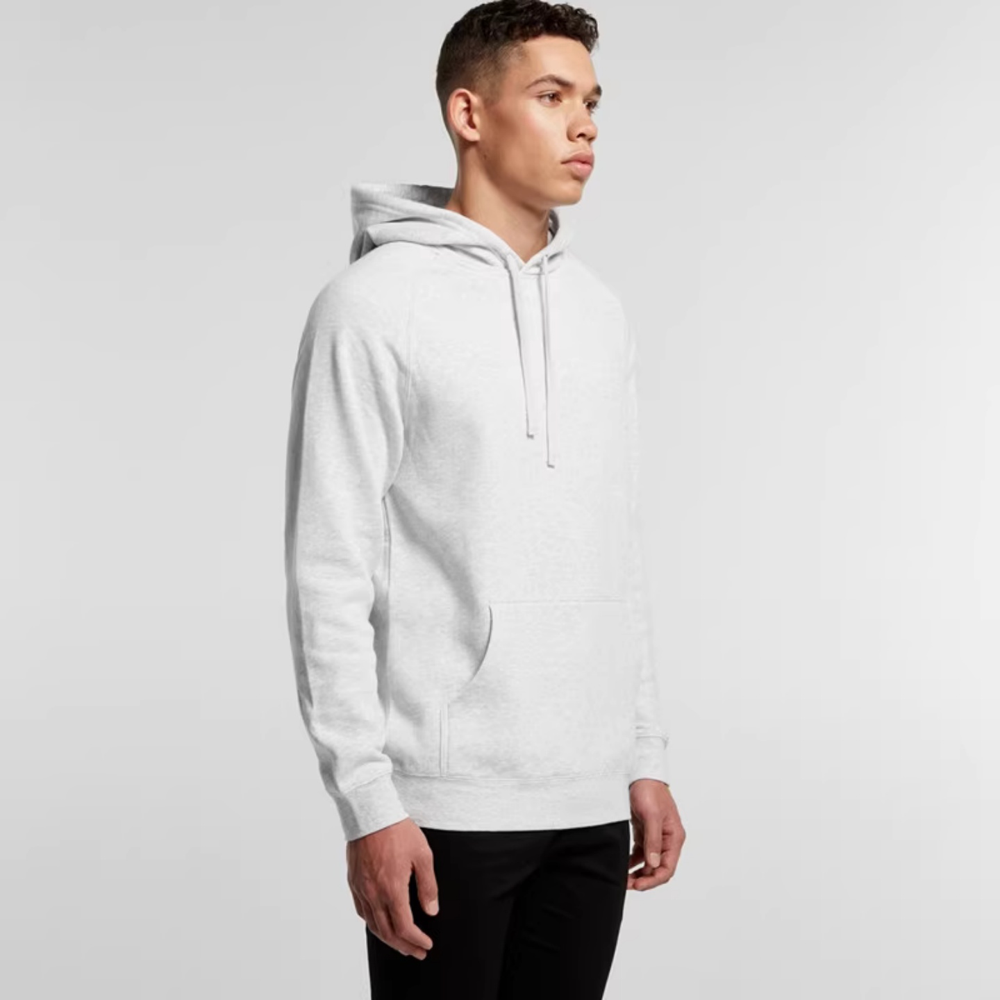 老美单80棉美式休闲运动连帽卫衣男秋冬加绒加厚纯色光板晨跑卫衣