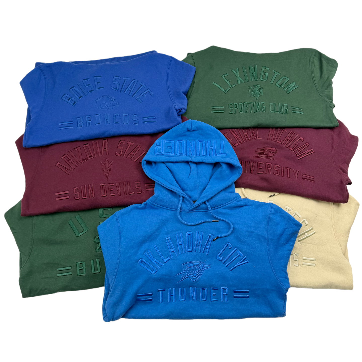 外贸NCAA老美大学联盟精致万针刺绣美式休闲连帽卫衣秋冬加绒上衣