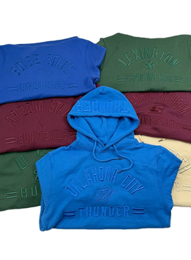 外贸NCAA老美大学联盟精致万针刺绣美式休闲连帽卫衣秋冬加绒上衣