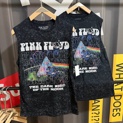 PINK FLOYD乐队印花水洗潮流无袖坎肩复古做旧美式休闲夏季汗背心