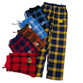 睡裤 格子潮流家居裤 春秋款 外贸欧美单球队联盟刺绣标宽松直筒长裤