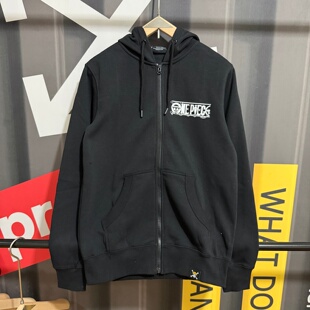 海贼王one piece红发香克斯秋冬款加绒连帽卫衣宽松休闲拉链外套