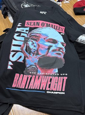 次品处理 UFC格斗肖恩奥马利印花美式复古潮短袖夏宽松vintageT恤