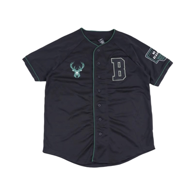 美式篮球球队刺绣BBOY短袖速干网运动潮流棒球纽扣开衫男潮BF外套