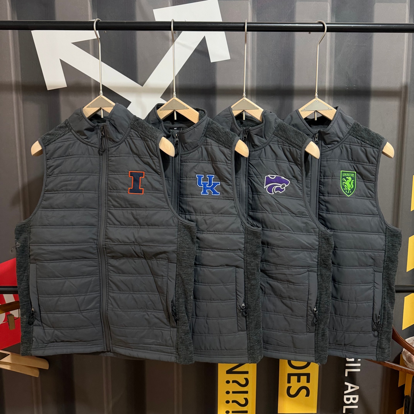 NCAA户外跑步健身外套男子摇粒绒拼接棉衣宽松大码拉链运动马甲