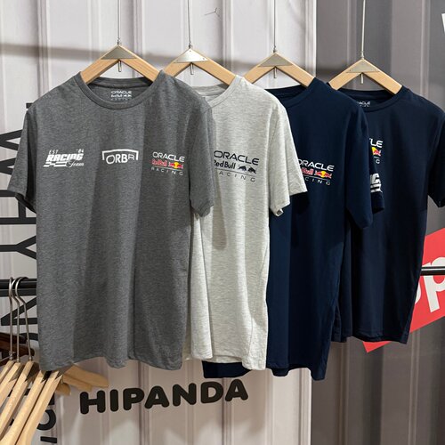 红牛车队F1 Oracle RedBull Racing男子夏季美式休闲圆领短袖T恤