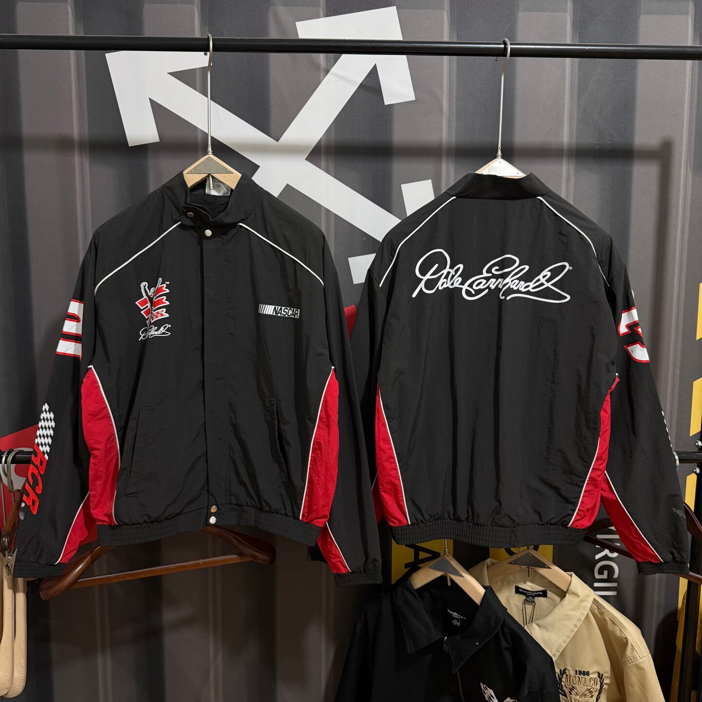 欧美单赛车服NSACAR印花春秋款拉链立领外套潮牌美式运动休闲夹克