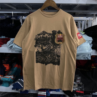 红牛罗马尼亚赛极限耐力越野美式复古休闲短袖夏季宽松纯棉体恤