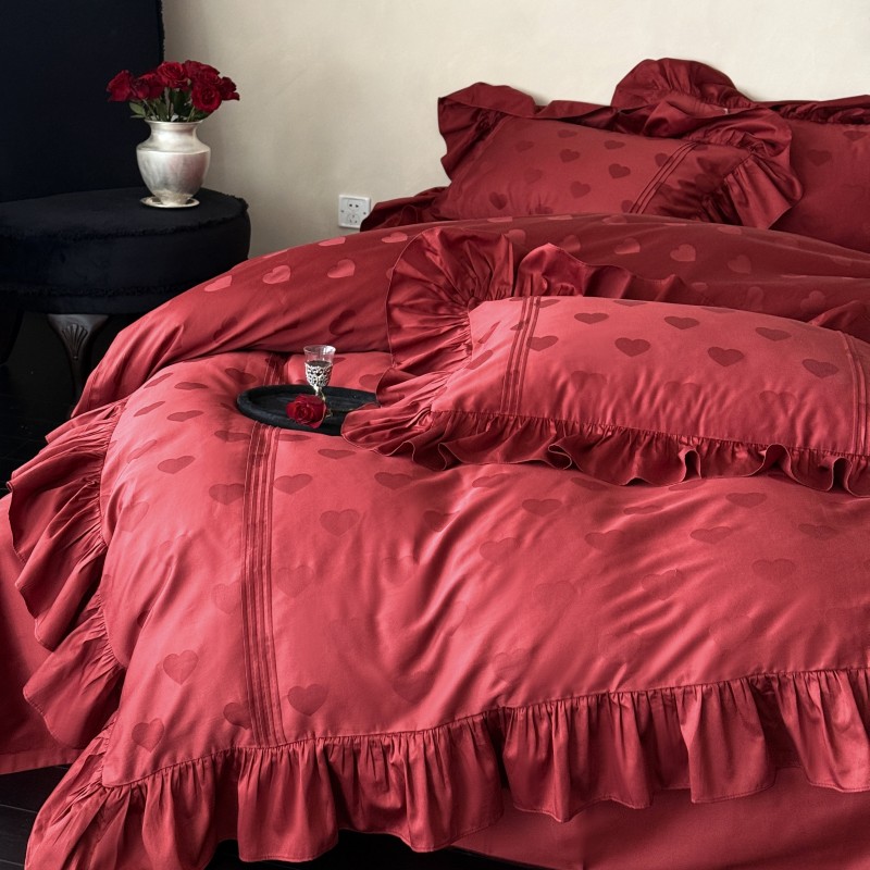 法式浪漫全棉婚庆四件套长绒棉