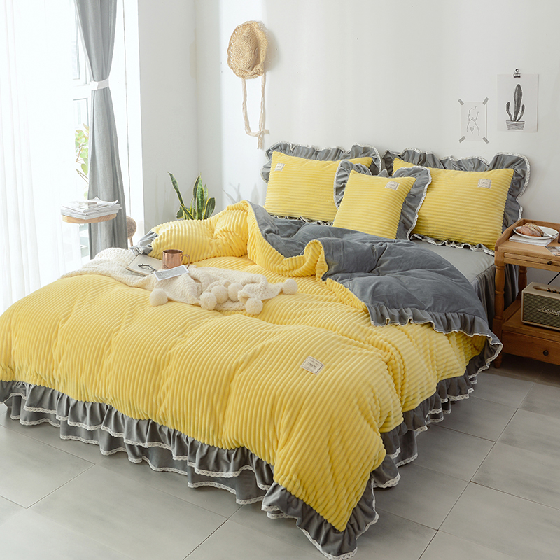 少女心公主风兔兔绒床上四件套