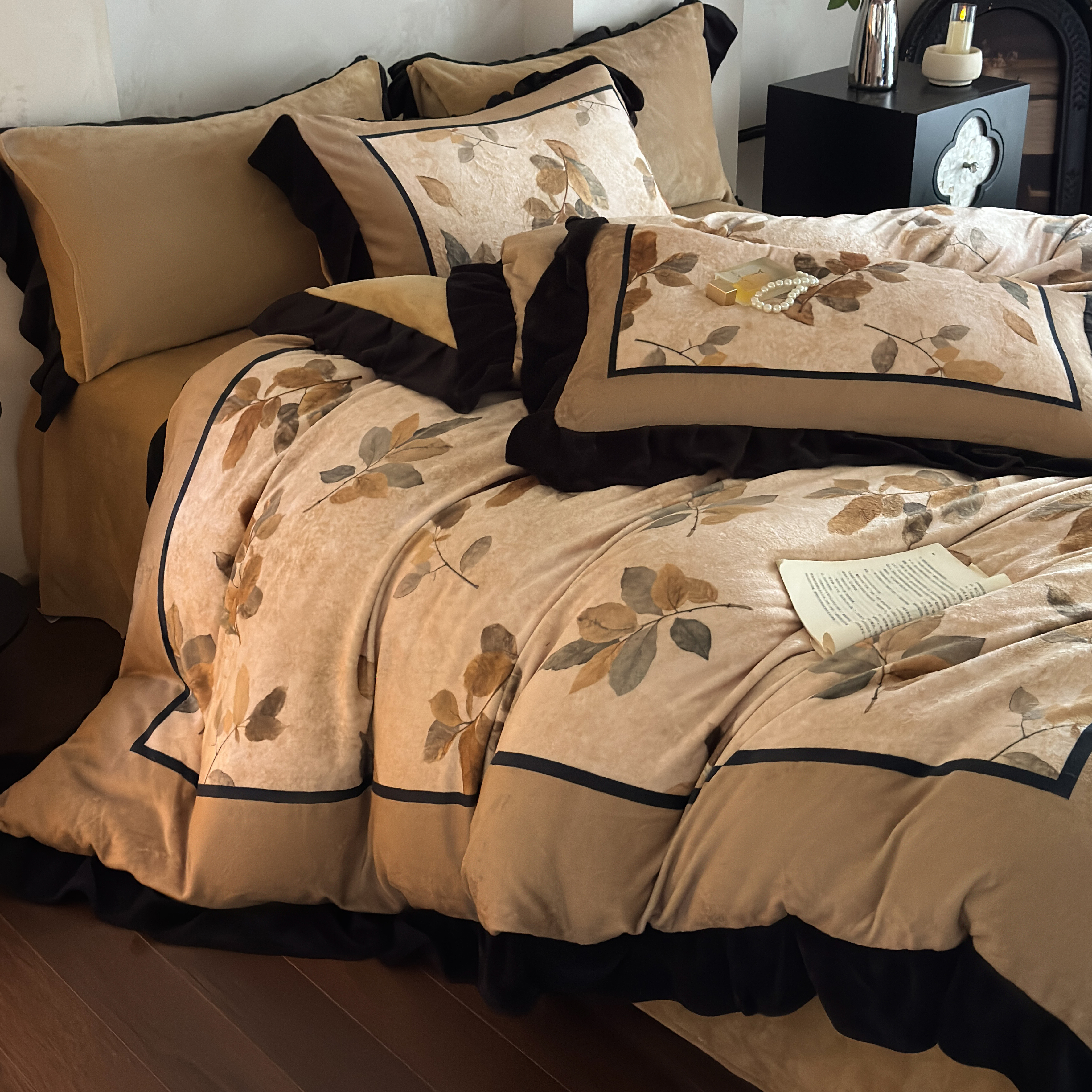 法式复古风加厚牛奶绒床上四件套