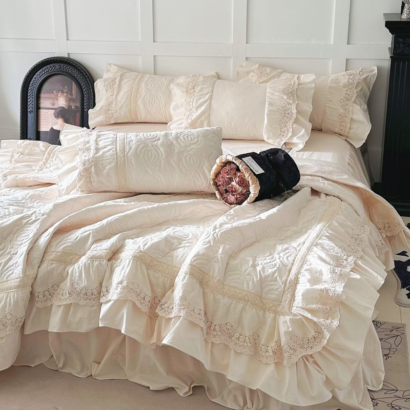 法式公主风夏凉被全棉被套四件套