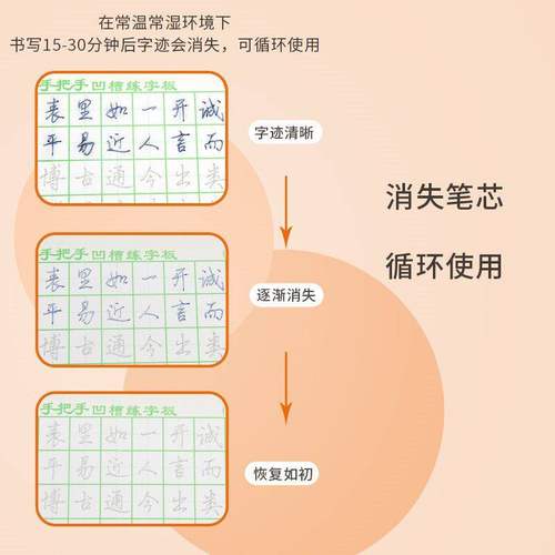 消失笔芯自动褪色练字笔成人儿童专用魔幻凹槽书写神器练字工具帖