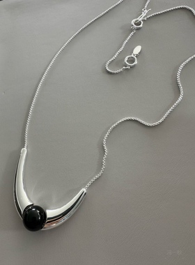 高级感小众银色锁骨链毛衣链女